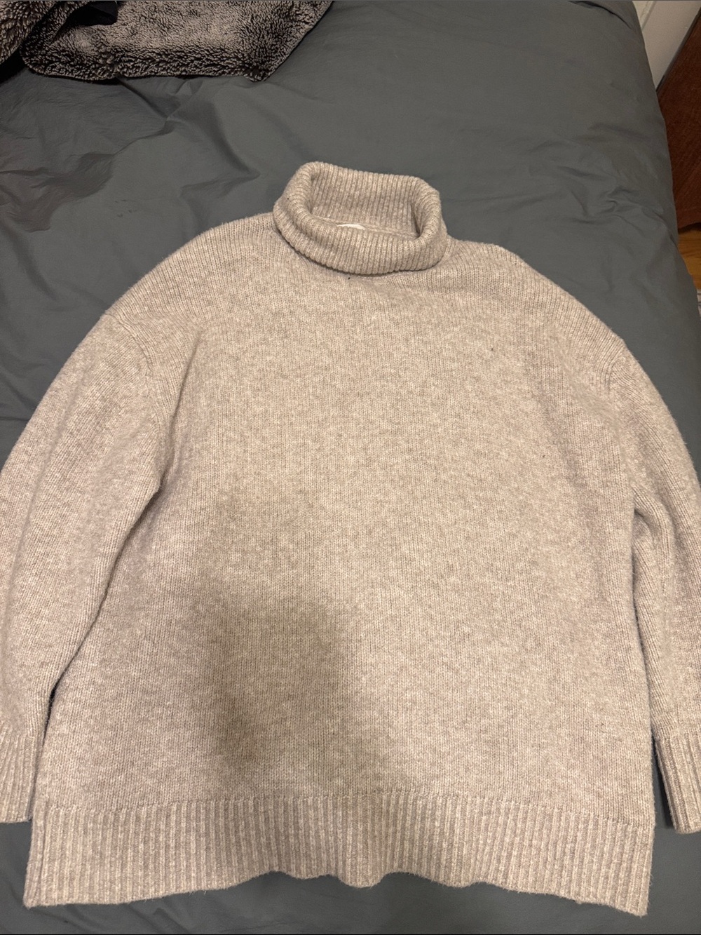 Women’s Grey Turtleneck Sweater - Cream